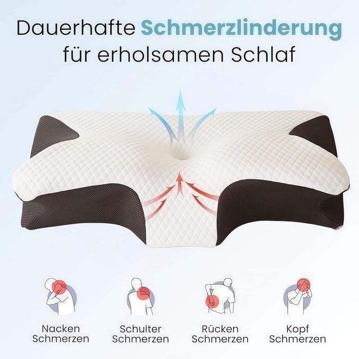 Подушка для голови та шиї ZYVO Rest Pillow терапевтична подушка для шиї, підтримує шию та голову для природного вирівнювання хребта під час сну. (Сіра)