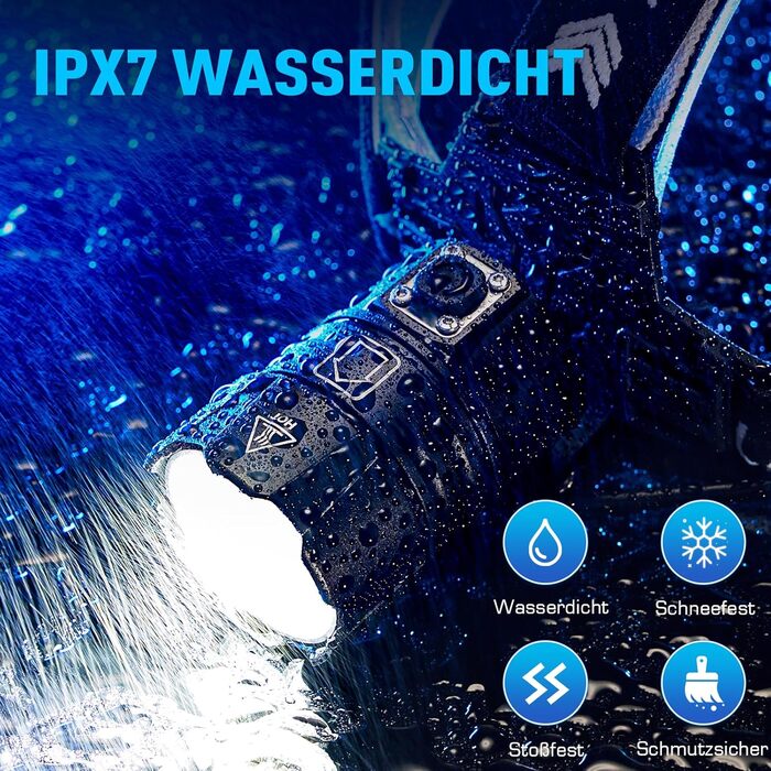 Акумуляторний світлодіодний налобний ліхтар, суперяскравий 120000 люмен, зручний налобний ліхтар з 5 режимами, водонепроникний IPX7, акумулятор 9000 мАг, масштабування, регульований налобний ліхтар на 120 для кемпінгу, риболовлі, активного відпочинку на с
