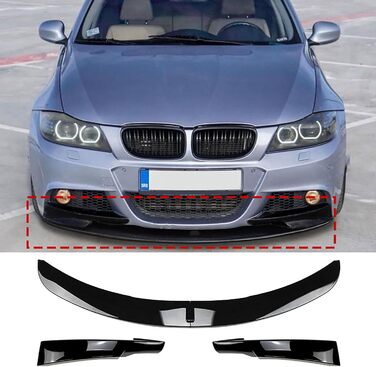 Спойлер переднього спойлера для BM-W 3 Series E90 E91 LCI M Sport 2009-2012, Спойлер переднього бампера автомобіля Canards Губа Передній Нижній Бампер Протектор Самоклеючий Передній спойлер Губа