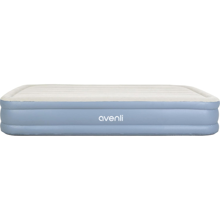 Самонадувальний надувний матрац/ліжко AVENLI для 1 особи, 1999x33 см, надувне гостьове ліжко з вбудованим насосом, висока спальна поверхня, флокована поверхня для кемпінгу та дому
