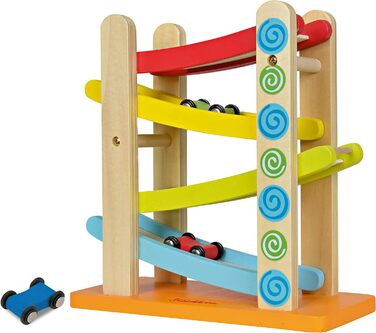 Автомобільна гоночна траса, 4 шт., 3 транспортні засоби, 25x24 см, колір берези, 100002220 -