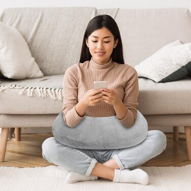 Ергономічна подушка LOMUG Crealis, подушка для читання на колінах, в&39язана гачком подушка-підтримка, ергономічна ігрова подушка для рук, легка, портативна, знімає напругу (сіра)