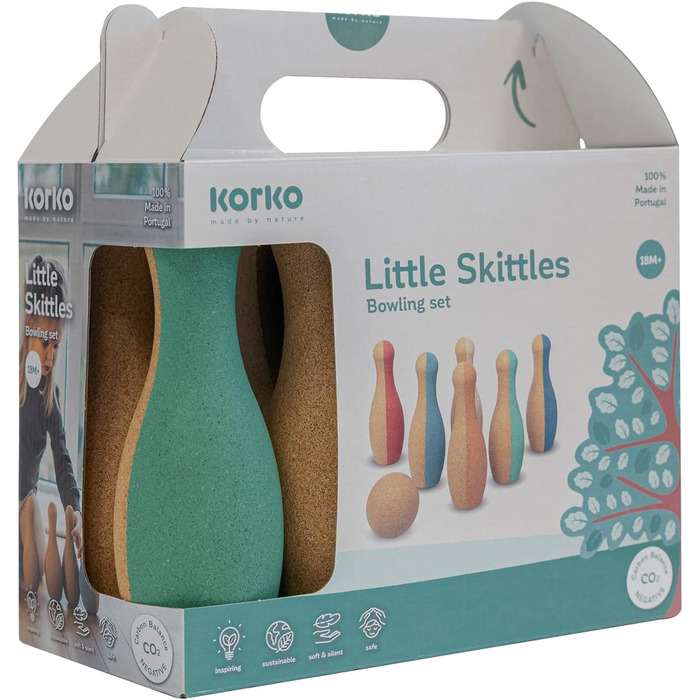 Набір для боулінгу Korko Little Skittles (7 предметів, корковий)