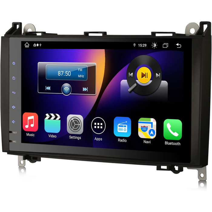 Автомобільний радіоприймач Erisin 9-дюймовий 8-ядерний 4 ГБ 64 ГБ Android 14 з Bluetooth та GPS-навігацією для Mercedes A-класу W169 B-класу W245 Sprinter Viano W639 Vito VW Crafter CarPlay Android Auto DSP DAB WiFi RDS FM SWC