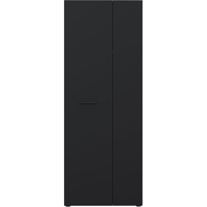 Шафа 70 180, Багатоцільова шафа, Шафа для пилососа, Місце для зберігання, Шафа з відкидними дверцятами, 2-дверна з полицями, Чорна, 68,7 см завширшки x 181,1 см заввишки x 36,5 см завглибшки Чорна багатоцільова шафа, 106
