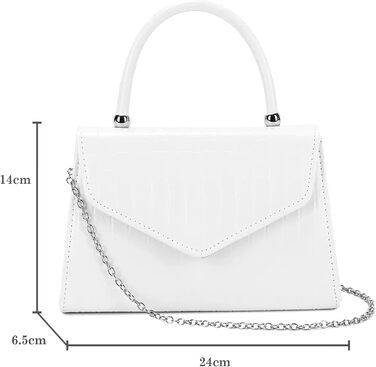 Сумка зі штучної шкіри з імітацією крокодилячої шкіри, для весілля, вечірки, святкової події, біла, середнього розміру