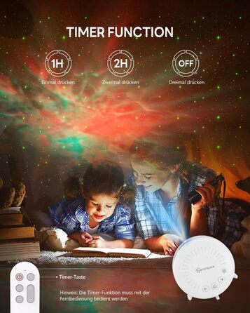 Світлодіодний нічник-галактика з проектором зоряного неба, з таймером та пультом дистанційного керування, кількома режимами освітлення та RGB-дімуванням, підсвічування настрою для дітей та дорослих, подарунки на день народження та Різдво - міні-білий