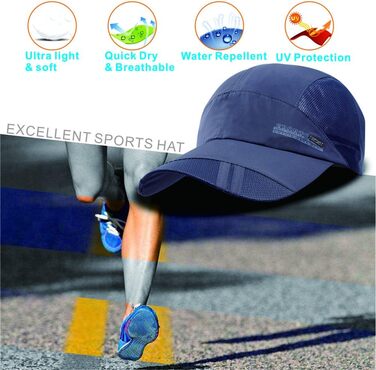 Бейсболка iBasingo Жіноча чоловіча кепка для бігу Унісекс Поліестер Бавовняний капелюх для тата Ультралегка швидковисихаюча шапка