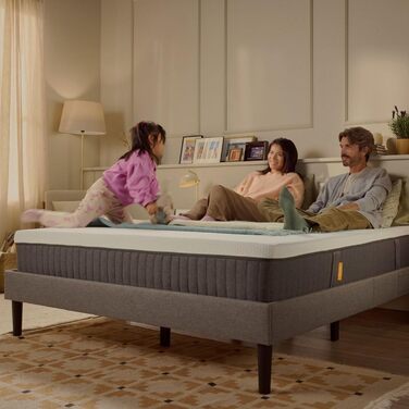 Матрац Emma Original Pro 90x200 см гібридний матрац 27 см із 7-зонною пружинною серцевиною з кишеньковим механізмом, технологією охолодження ThermoSync та чохлом Purotex, що знижує вміст алергенів дихаючий комфортний матрац Original Hybrid Pro гіпоалерген