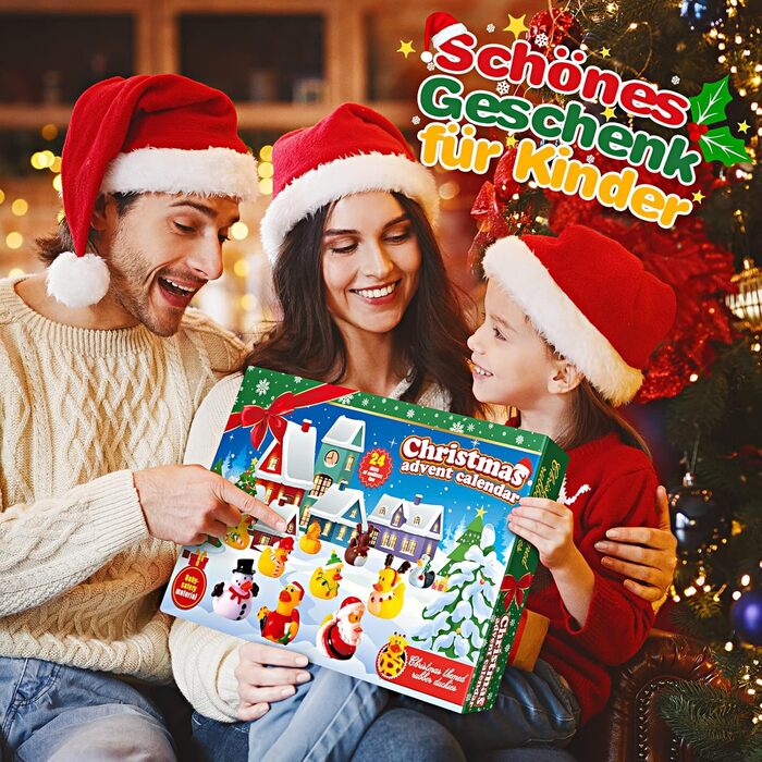 Адвент-календар groboma 2025 Гумові качечки, 24 іграшки для ванни