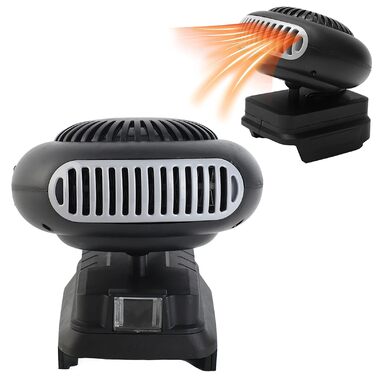 Невеликий обігрівач, 2 швидкості, 18-вольтовий обігрівач на батарейках, портативний електричний вентилятор-обігрівач для невеликих офісів