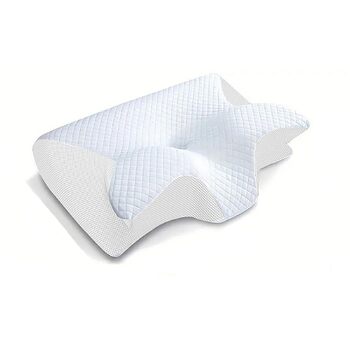 Подушка для сну Pillow Daddy, подушка для шиї з піни з ефектом пам&39яті від болю в шиї, ергономічна подушка проти хропіння для сну на спині та животі, дихаюча та миється, включає 2 чохли (білий)