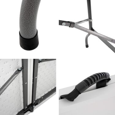 Розкладний стіл Nexos Trading XXL, кемпінговий стіл, 240 x 70 см, для кейтерингу, складаний, білий, стіл для вечірок, ручки для перенесення, обідній стіл, фуршетний стіл, всепогодний, до 150 кг, стійкий, приблизно 15 кг, до 10 осіб