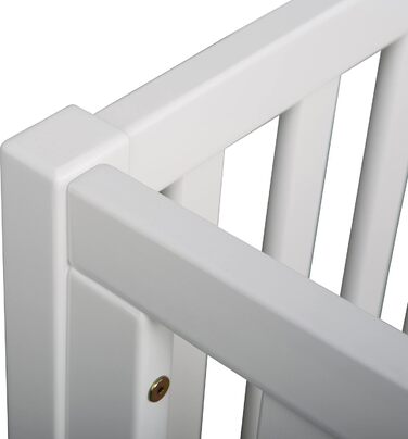 Дитяче ліжко з масиву дерева/для малюків, дитяче ліжко з масиву дерева для хлопчиків та дівчаток, з високоякісною рейковою основою, регульована висота зі знімними рейками, 70x140 см (біле (лаковане), 140 x 70 см) Біле (лаковане) 140 x 70 см, 27