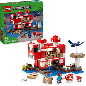 Конструктор LEGO Minecraft The Mushroom Cow House 21270, 500 деталей