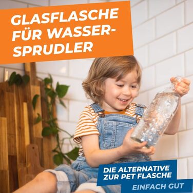 Скляна пляшка (подвійна упаковка) для виробників газованої води (SodaStream*, Aarke* та багато інших) у ретро-дизайні 0,7 л з TWIN SECURE від SodaBr