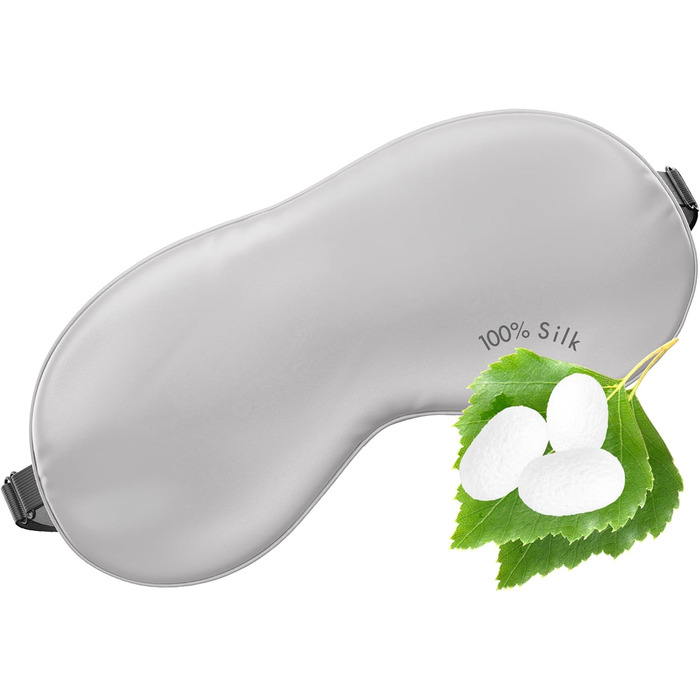 Маска для очей Liebesfreunde зі 100 натурального шовку - зручна та м&39яка - жіноча та чоловіча маска для сну - із зав&39язаними очима, сіра