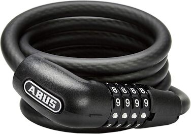 Спіральний тросовий замок ABUS 6512C - кодовий замок з гнучкого спірального троса товщиною 12 мм - рівень безпеки ABUS 4-180 см одинарний