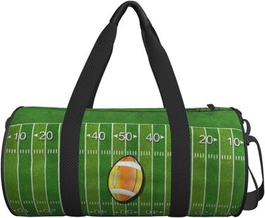 Дорожня сумка з принтом губ у чорно-білу смужку, кругла форма, великий об'єм, легка та міцна, ідеальний подарунок для походів, відпустки, ділових поїздок та іншого, з дизайном американського футбольного поля