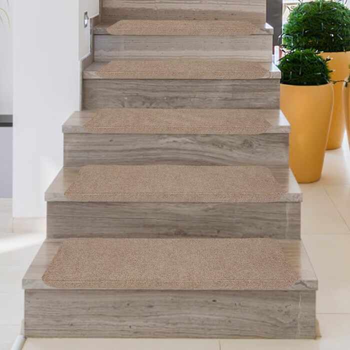 Сходинки, нековзні, 65 x 25 см, безпечні для дітей, людей похилого віку та домашніх тварин, з багаторазовим клеєм, 65 x 25 см, коричневі, 15 шт. 65 x 25 см (коричневі - 15 шт. )