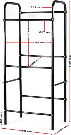 Стелаж для напоїв Wiltec на 3 ящики, сталевий стелаж для ящиків, 50x33x116 см, 20 кг на полицю