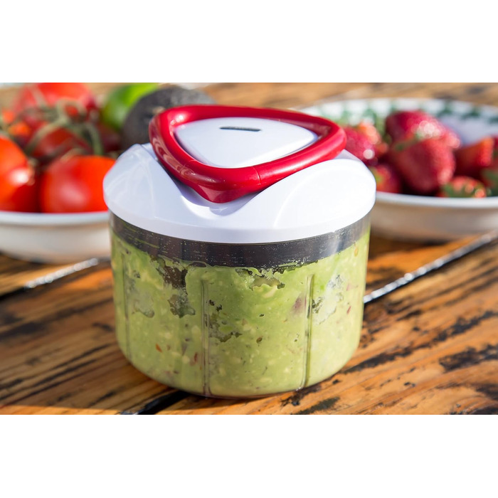 Інструкція з експлуатації універсального подрібнювача Zyliss E910015 Easy Pull, 750 мл, овочерізка, цибульна нарізка, подрібнювач для фруктів і овочів, з надзвичайно гострими лезами в запатентованому швейцарському дизайні 750 мл