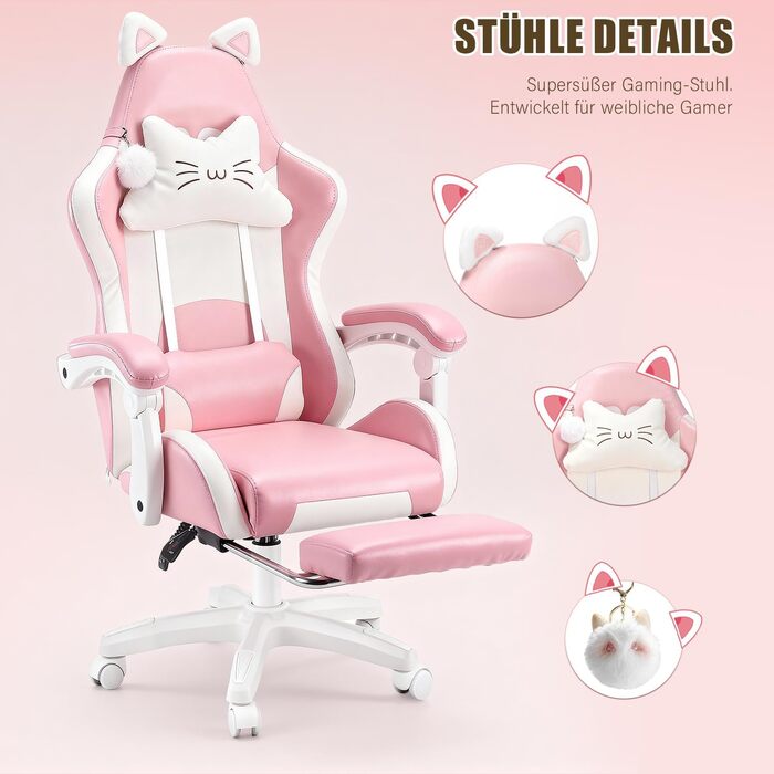 Ігрове крісло Ергономічне ігрове крісло Настільне крісло з тканинною поверхнею, пружинною подушкою сидіння, з&39єднувальними підлокітниками та підставкою для ніг