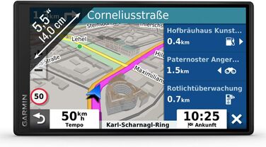 Навігатор Garmin DriveSmart 55 MT-D EU - безрамковий сенсорний дисплей, 3D-навігаційні карти та інформація про дорожній рух у реальному часі через DAB. DriveSmart 55 MT-D Single