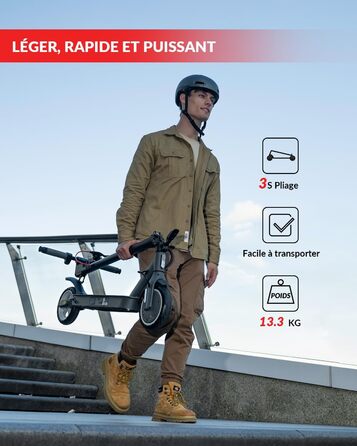 Електросамокат з допуском до дорожнього руху, електросамокат INVANTI E30, запас ходу 32 км, електросамокат для дорослих із задніми амортизаторами, електросамокат вантажопідйомністю 120 кг, складний електросамокат із застосунком та поворотниками, сірий