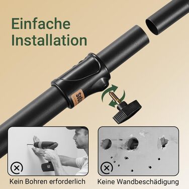 Телескопічна вішалка для одягу SoBuy, міцна вішалка для одягу, регульована відкрита шафа з кошиками для зберігання для спальні, вішалка для одягу, чорна KLS04-II-SCH