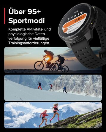 Годинник SUUNTO Vertical Adventure смарт-годинник із GPS, двочастотна GPS-навігація, безкоштовні офлайн-карти, сонячна зарядка, час роботи від батареї до 65 днів, корпус військового класу, водонепроникність 100 м, повністю чорний вертикальний корпус