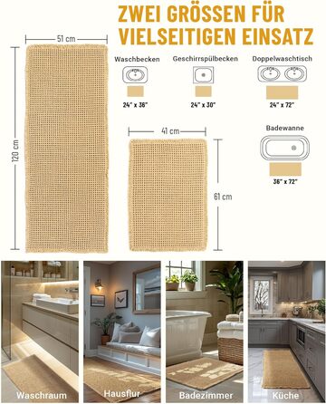 Великий комплект килимків для ванної, комплект килимків для ванної кімнати з 2 предметів, нековзний килимок для ванної, килимок для ванної кімнати в стилі бохо, килимок для душу, що миється, для вітальні, спальні, ванної кімнати, декор для ванної кімнати,