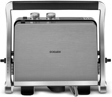 Сендвічниця 3 в 1 Karaca Compact Steel Sear & Grill Inox 2008 електрогриль, тостер та контактний гриль із швидким нагріванням, регулюванням температури та висоти, нержавіюча сталь