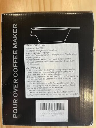 Кавоварка COPOTEA з двошаровим фільтром з нержавіючої сталі, кавник з фільтром Кавоварка-крапельниця, боросилікатне скло, графин для кави (800 мл) Сучасний