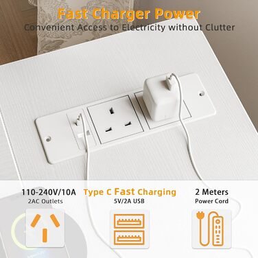 Сучасний L-подібний комп&39ютерний стіл з розетками, 119,4 см, 2 відкриті полиці, двосторонній, для роботи з дому, для дорослих, середнього розміру, унісекс, легко збирається, білий 47 Білий