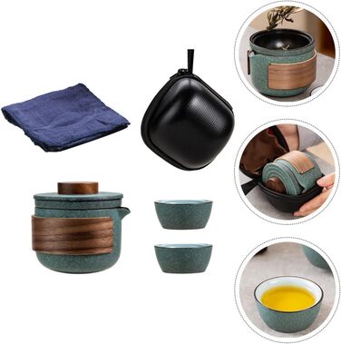 Порцеляновий китайський чайний набір для подорожей чайник та дві чашки, ідеальний для бізнес-поїздок та пікніків