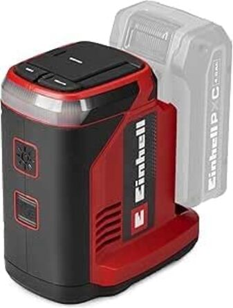 Акумуляторна зарядна станція Einhell TC-ES 18/150/1 Li-Solo Power X-Change (18 В, компактний інвертор, підключення 230 В, порт USB-A та USB-C для заряджання, без акумулятора)