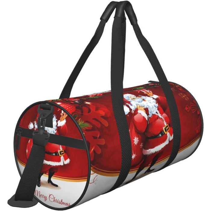 Яскрава спортивна сумка для подорожей з різдвяним дизайном Санта з подарунком. Ідеально підходить для чоловіків та жінок як спортивна сумка, дорожня сумка або сумка для пляжу.