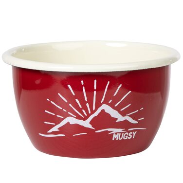 Емальована миска MUGSY, червона запіканка, гірський дизайн, емальований посуд, форма для духовки, для кемпінгу та активного відпочинку