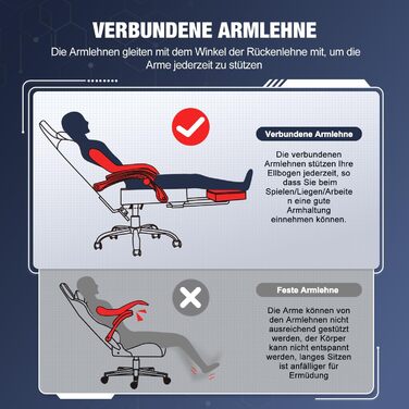 Ігрове крісло, ергономічне ігрове крісло з регульованими подушками для поперекової та підголівникової опори, ігрове крісло з підставкою для ніг, ігрове крісло вантажопідйомністю до 150 кг, біле з колесами з поліуретану