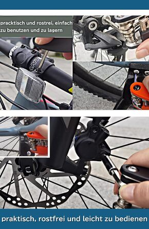 Чорний, 21 in 1 Bicycle Multifunctional Tool - Foldable Repair Tool Set Repair Kit - Tool Set for MTB Road Cycling