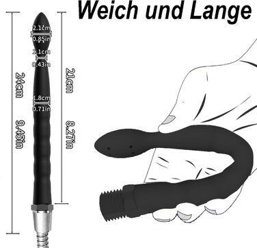 Силіконовий анальний ирригатор Sadodo, 24 см, 8 насадок