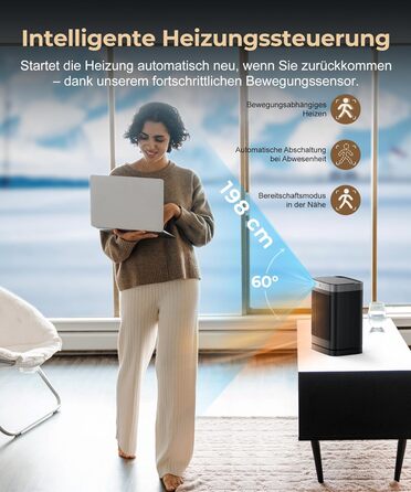 Енергозберігаючий електричний вентилятор-обігрівач з дистанційним керуванням, 2000 Вт, компактний, керамічний нагрівач PTC, тихий з 12-годинним таймером, 3 режими, захист від перегріву та перекидання, електричний обігрівач для спалень