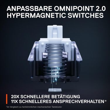 Гіпермагнітна ігрова клавіатура SteelSeries Apex Pro - Найшвидша клавіатура у світі - Налаштовувана чутливість - OLED-екран - RGB