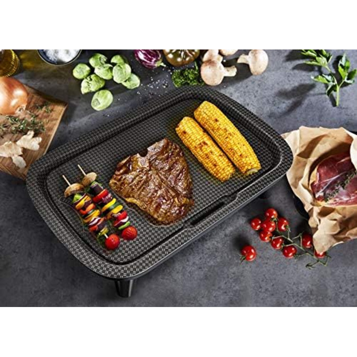Електрична сковорода Tefal YY4570FB Plancha des Saveurs, антипригарне покриття, Titanium Force, технологія Thermo-Spot, регульований термостат, знімна плита, можна мити в посудомийній машині, чорний