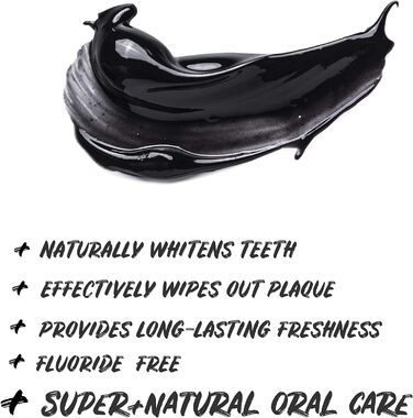 Косметичний набір для гігієни порожнини рота Ecodenta Black Whitening i Відбілювання зубів з чорним вугіллям 100 мл і ополіскувач для рота з чорним антрацитом, 500 мл i Набір для відбілювання зубів з активованим вугіллям чорного кольору x2