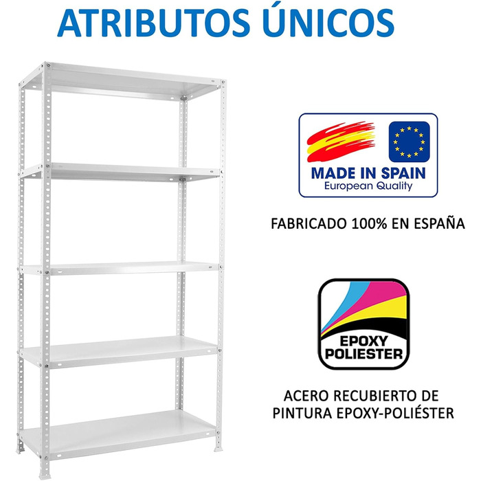 Стелаж SimonRack для важких умов експлуатації, металевий стелаж 200x100x50, підвальний стелаж, вантажопідйомність 100 кг, 5 полиць, білий - Comfort