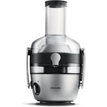 Соковижималка Philips 1100 Вт, 2 л, додаток HomeID Recipes, порт для наповнення XXL, технологія QuickClean (HR1921/20), 25 x 43,2 x 29,6 см, нержавіюча сталь 2,1 літра, 1100 Вт