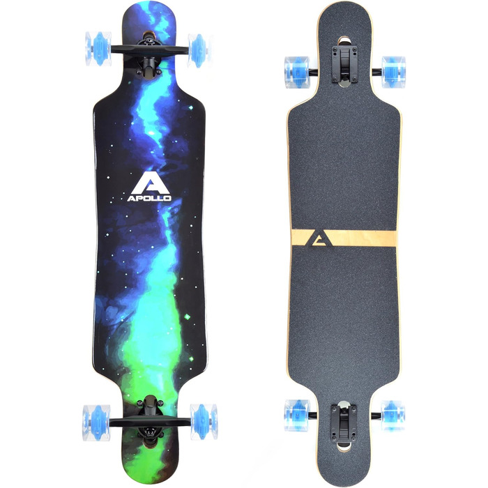 Лонгборд Apollo Galaxy Twin Tip drop-through freeride cruiser високошвидкісні ABEC-9 бамбук + fiberglass повний компліт 42" для фрірайду карвінгу трюків оригінал Німеччина 2025