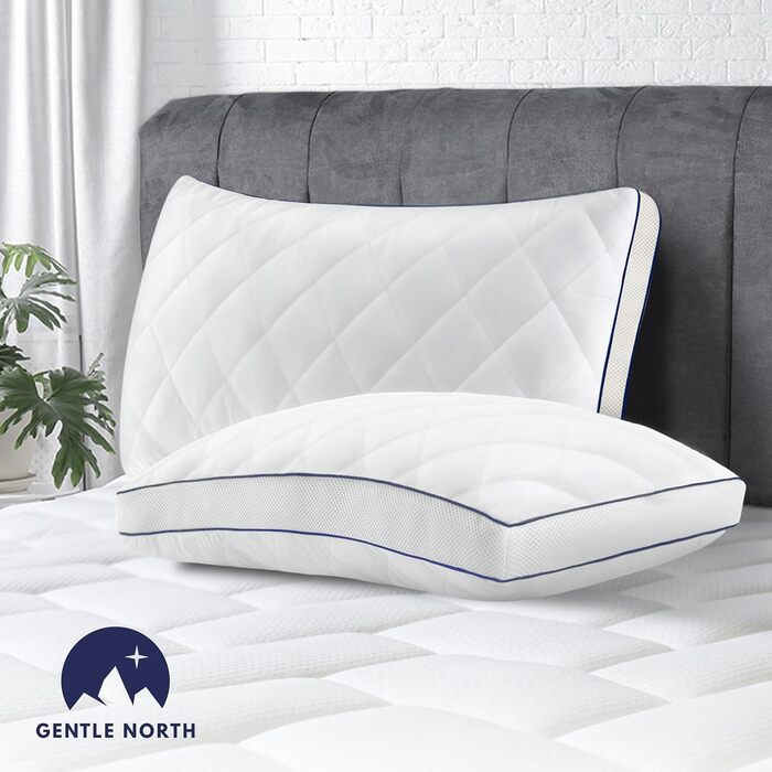 Високоякісні подушки Gentle North 40x80 см готельної якості - Комплект із 2 пухнастих, добре наповнених подушок для сну, підходять для алергіків (сертифіковані за стандартом Oeko-Tex Standard 100) - Можна прати при 60C 2 рази 40x80